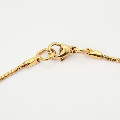 Celine Logo Necklace Gold Snake Chain 24-5849s