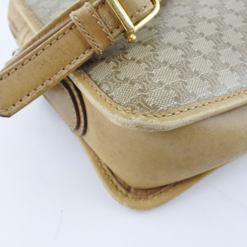 Celine Macadam PVC Brown Women's Shoulder Bag