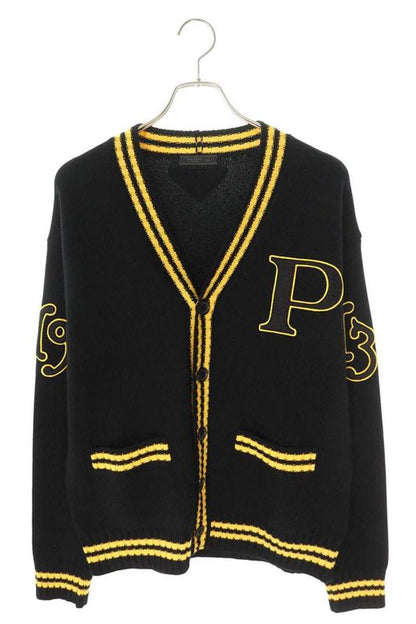 Prada Umg359 Cashmere Blend Cardigan With Patches Men's 46
