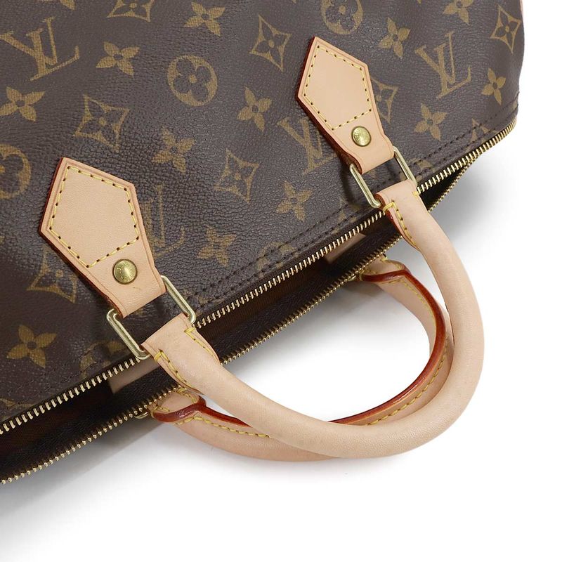 Louis Vuitton Monogram Speedy 35 Hand Bag Brown M41524 Gold Hardware Speedy 35