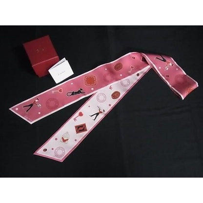 Cartier Diavolo de Silk Ribbon Scarf Pink