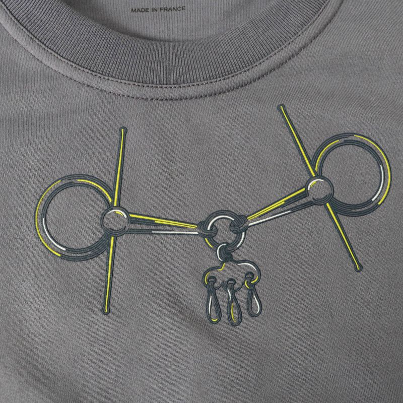 Hermes 24AW 4h4643da Cartouche Mole Gris Nuage Short-sleeved T-shirt 36 Made