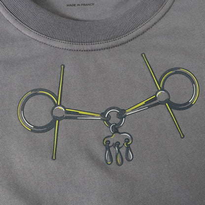 Hermes 24AW 4h4643da Cartouche Mole Gris Nuage Short-sleeved T-shirt 36 Made