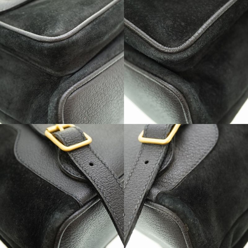 Gucci Bamboo Backpack Daypack Suede Black 0182gucci Suede Vintage