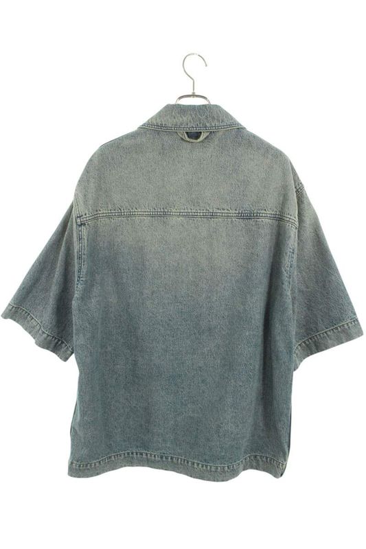 Louis Vuitton 23AW Rm232q Y38 Hos46w Monogram All Over Denim Short Sleeve Shirt