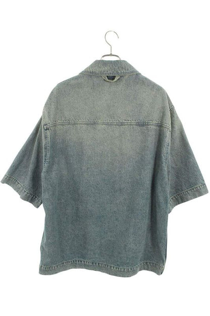 Louis Vuitton 23AW Rm232q Y38 Hos46w Monogram All Over Denim Short Sleeve Shirt