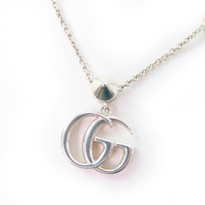 Gucci 527399 Double G Mother Of Pearl Necklace Ag925 Silver Pink With Box And