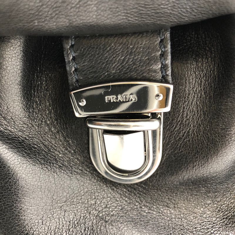 Prada Handbag Shoulder Bag Black Leather Women's Branded Fashion