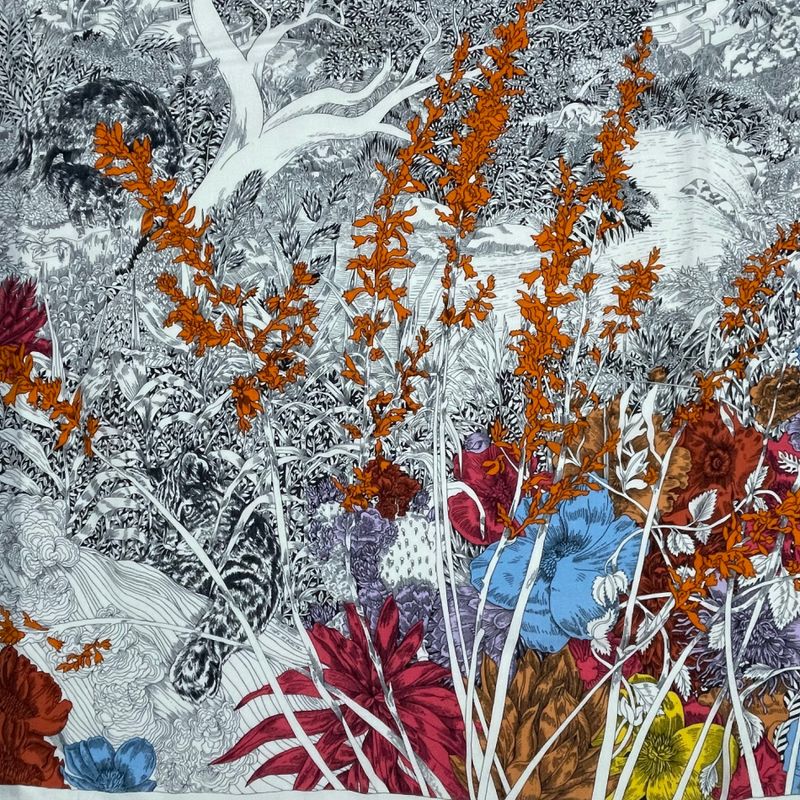 Hermes Scarf Carre 140 Large Size Carre Geant Natural Regression Cashmere