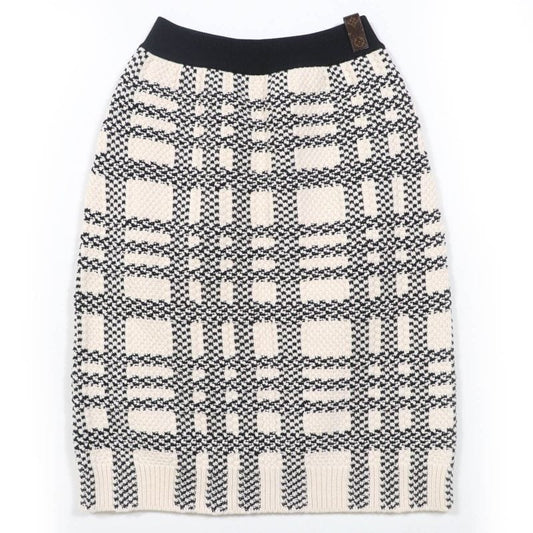 Louis Vuitton 22 AW Wool Cotton Cashmere Blend Monogram Tag Knit Skirt Tight