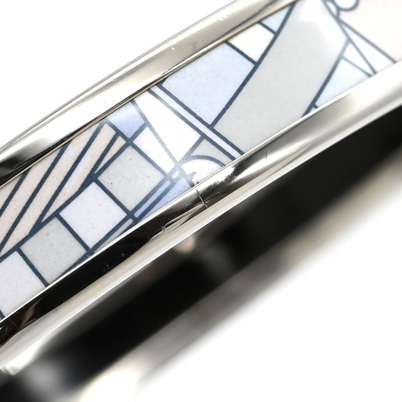 Hermes Bangle Emile PM Metal Cloisonne Multicolor and Silver Hardware