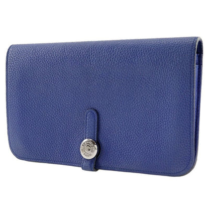 Hermes Dogon GM Togo Blue T Unisex Long Wallet