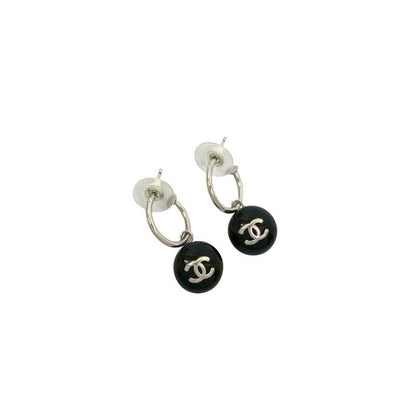 Chanel Coco Mark Motif Plastic Plated Earrings Accessories Small 99P