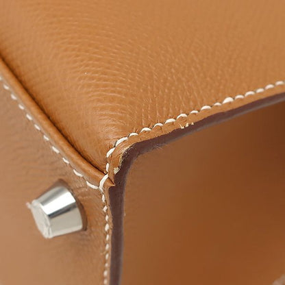 Hermes 2-Way Bag Kelly 28 Outer Stitch Vaux Epson Gold Silver Hardware Brown