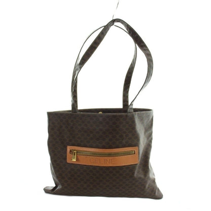 Celine Vintage Shoulder Bag Tote Leather Logo Macadam Triomphe
