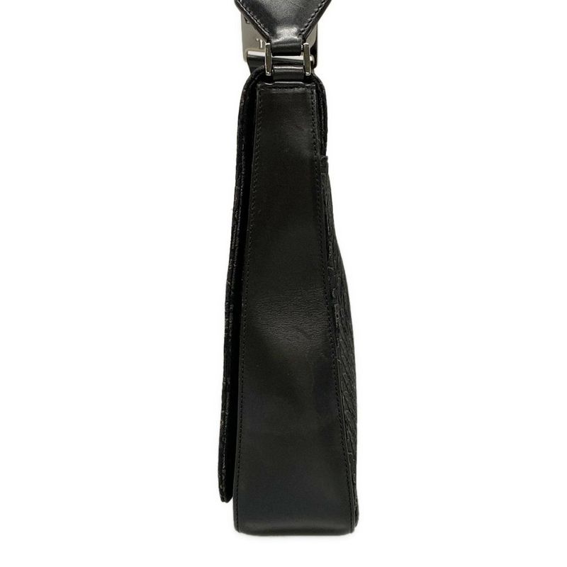 Dior/christian Dior Shoulder Bag Street Chictrotter Black And Gray Leather