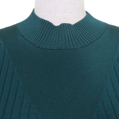 Hermes Wool Silk Long Sleeve Rib Knit Green 34 — view 4