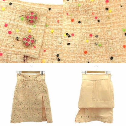 Chanel - Tweed Skirt - Tweed Slit Skirt - Fully Lined - 38 - Pink - Women's