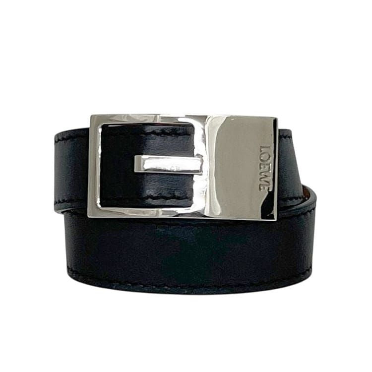 Loewe Bracelet Double Leather Black Silver Brown
