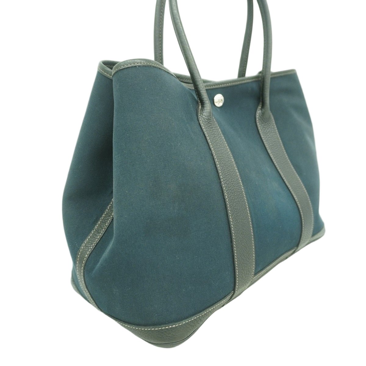 Hermes Tote Garden Party PM Toile Officier Black Silver — view 2