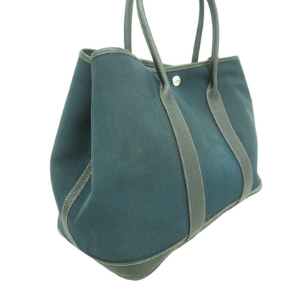 Hermes Tote Garden Party PM Toile Officier Black Silver — view 2