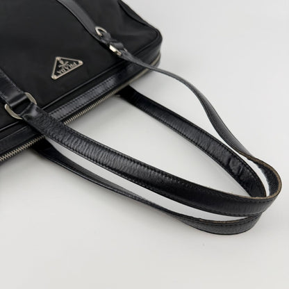 Prada Shoulder Bag Black Nylon Leather Vintage — view 16
