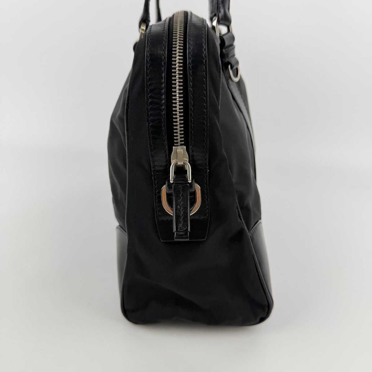 Prada Shoulder Bag Black Nylon Leather Vintage — view 5