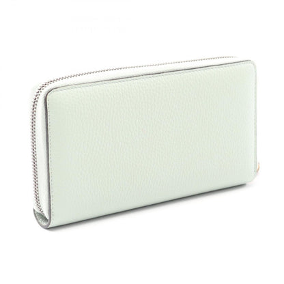 Gucci Round Long Wallet Bamboo Pearl Green Leather With Double — view 2