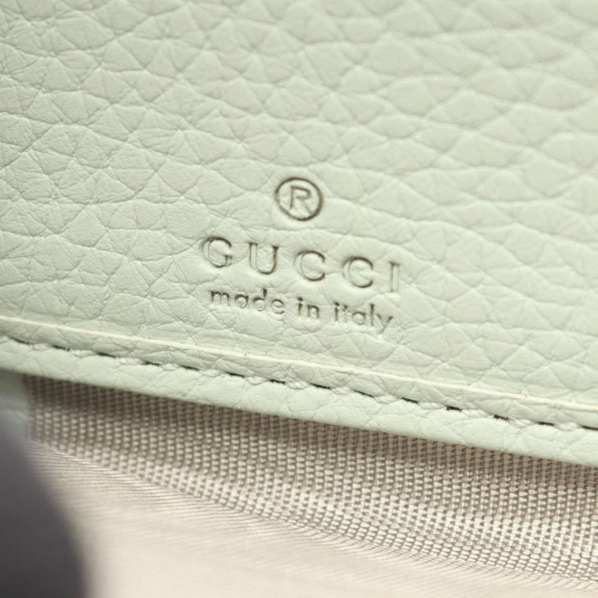 Gucci Round Long Wallet Bamboo Pearl Green Leather With Double — view 4