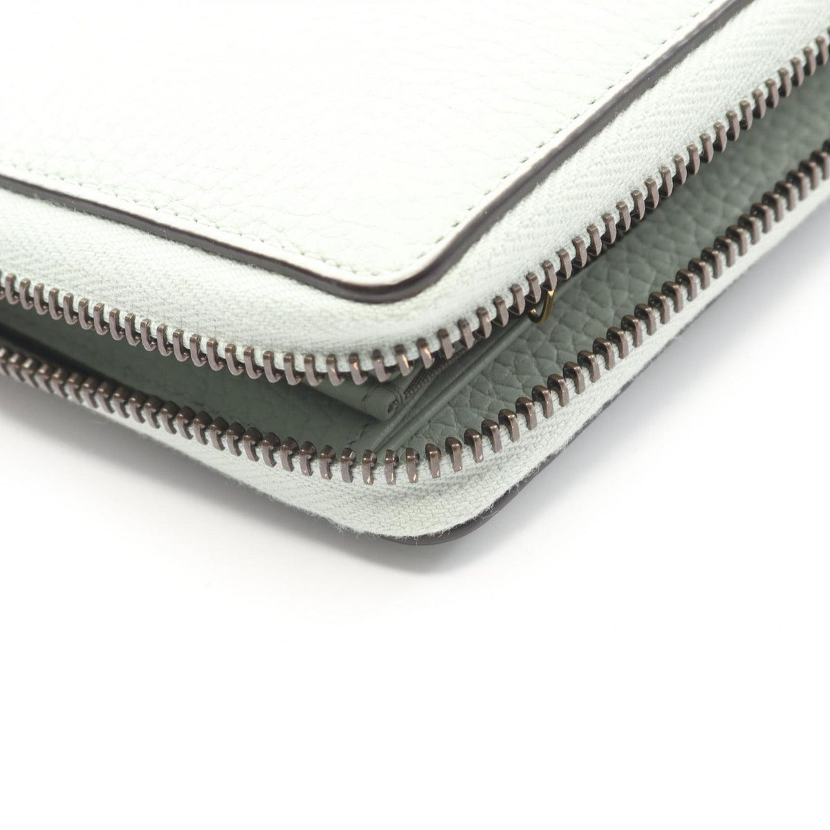 Gucci Round Long Wallet Bamboo Pearl Green Leather With Double — view 6