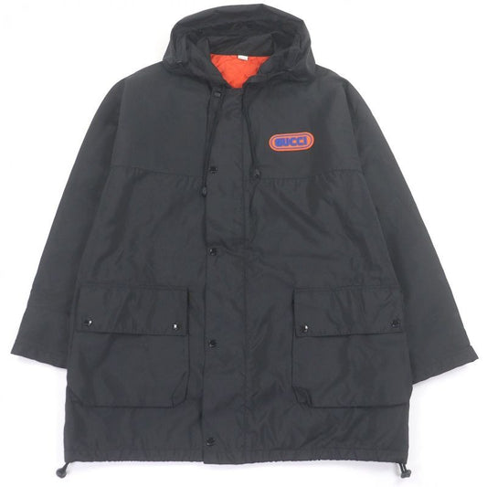 Gucci Sega Pool Patch Nylon Jacket Logo Filled Coat Black