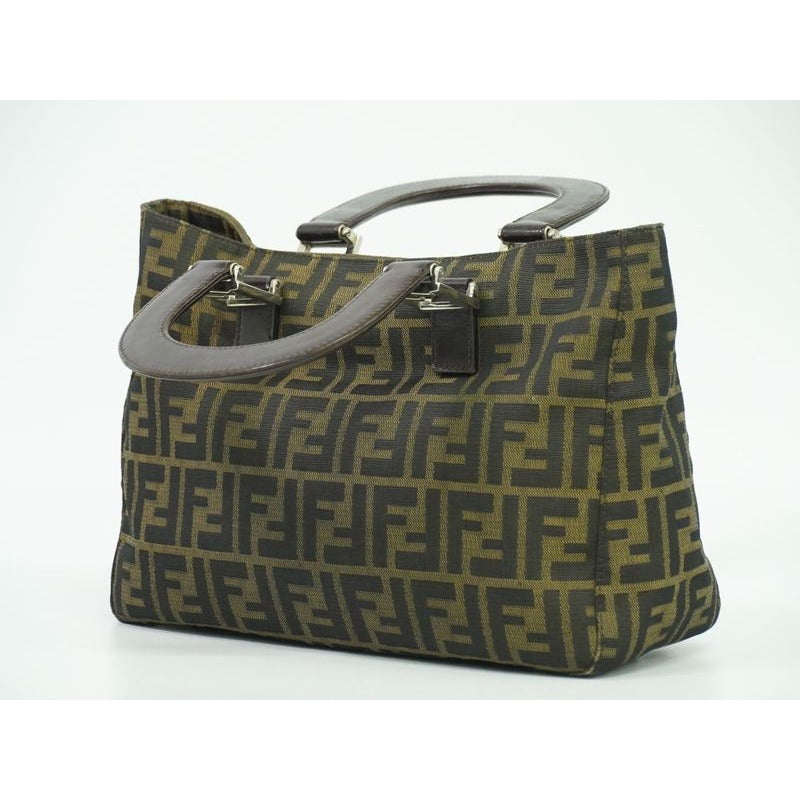 Fendi Zucca Tote Handbag Canvas Brown Bag — view 2
