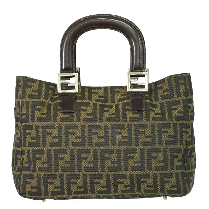 Fendi Zucca Tote Handbag Canvas Brown Bag