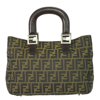 Fendi Zucca Tote Handbag Canvas Brown Bag