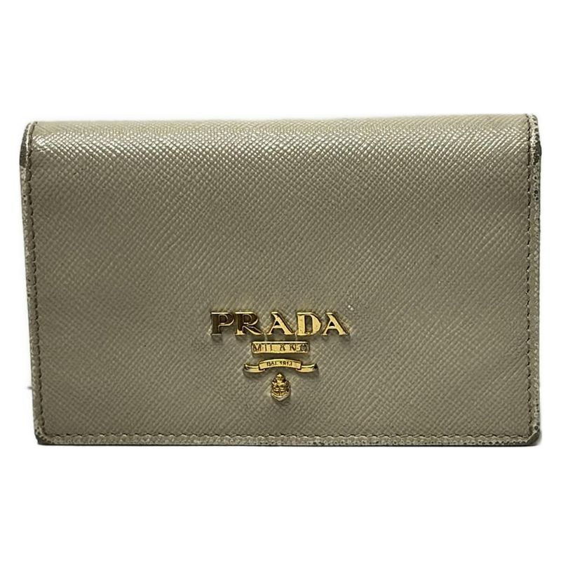 Prada Business Card Case - Beige Leather