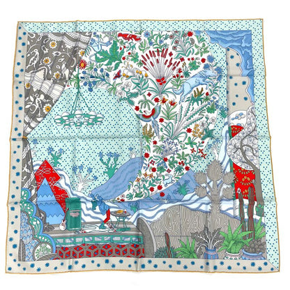 Hermes Carre 90 Le Premier Chant Song Of Beginnings Scarf Multicolor With Box