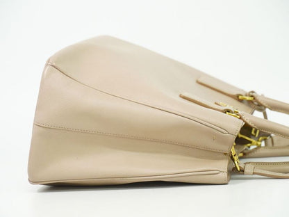 Authentic Prada Leather 2WAY Shoulder Bag Handbag Pochette Pink Beige Bag