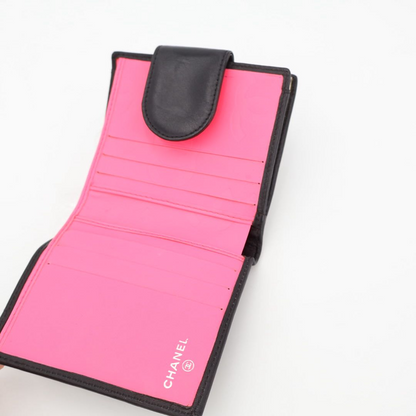 Chanel Cambon Line Bifold Wallet With Coin Purse Leather Ladies