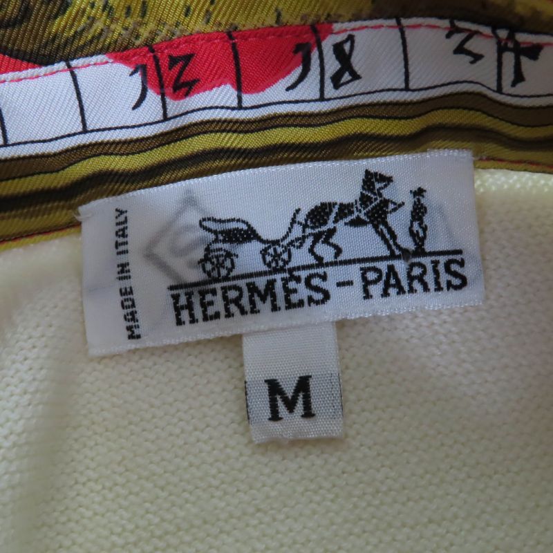 Hermes Vintage Astrology Twillene Silk Switch Cashmere Knit Short Sleeved Polo