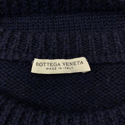 Bottega Veneta | Wool Bicolor Crewneck Knit | 46 | Navy Gray | Men's