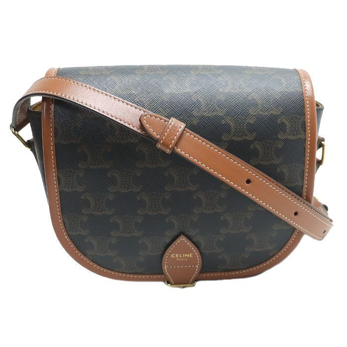 Celine Medium Folco Shoulder Bag Brown Tan Bzj04 lu