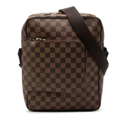 Louis Vuitton Damier Olaf MM Crossbody Shoulder Bag Brown Leather