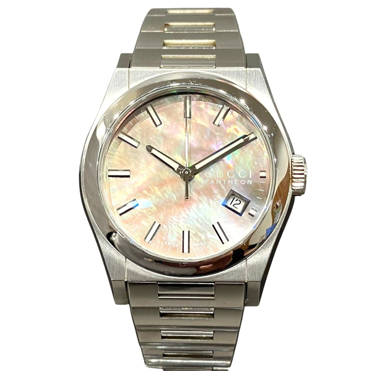 Gucci Pantheon Watch SS Quartz Black Shell Dial