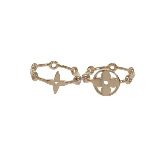 Louis Vuitton Monogram Skin 2 P No 10 Q9 A72 Ring 18K Yellow Gold Diamond