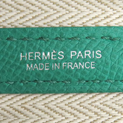 Hermes Garden Party PM Tote Bag Vaux Epson Vert Jade Silver Hardware Green