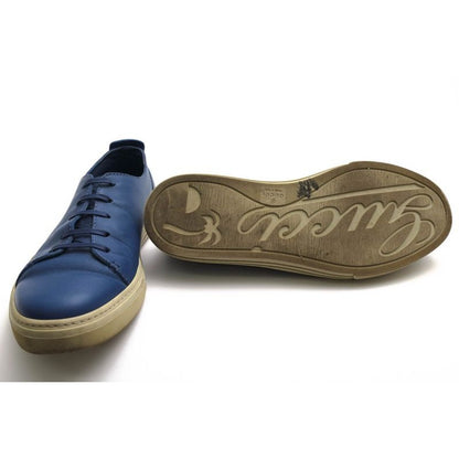 Gucci Shoes Sneakers Low Cut Men Leather Blue Mirosoft — view 6