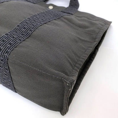 Hermes Tote Bag Tote MM Gray Her Line Excellent Condition Canvas