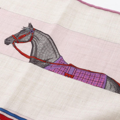 Hermes Scarf Carre Geant 140 Couvertures ET Tenues de Jour Beige Pink Multicolor — view 5