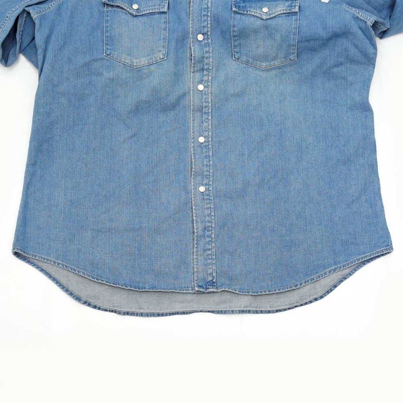 Celine Western Shirt Denim M Size Blue Men's Apparel Clothes