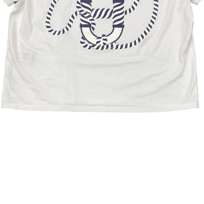 Hermes Short Sleeve T-Shirt Cartouche Mock Neck 3e4621dl Size 34 Backpack Print